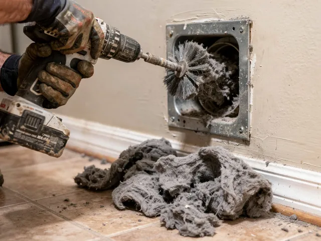 Certified Milford city  Dryer Vent Cleaning technician performing dryer vent cleaning in Milford city 