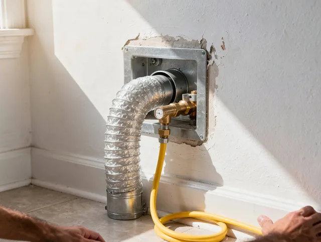 Milford city  Dryer Vent Cleaning certified technician performing specialized gas dryer vent cleaning in Milford city 
